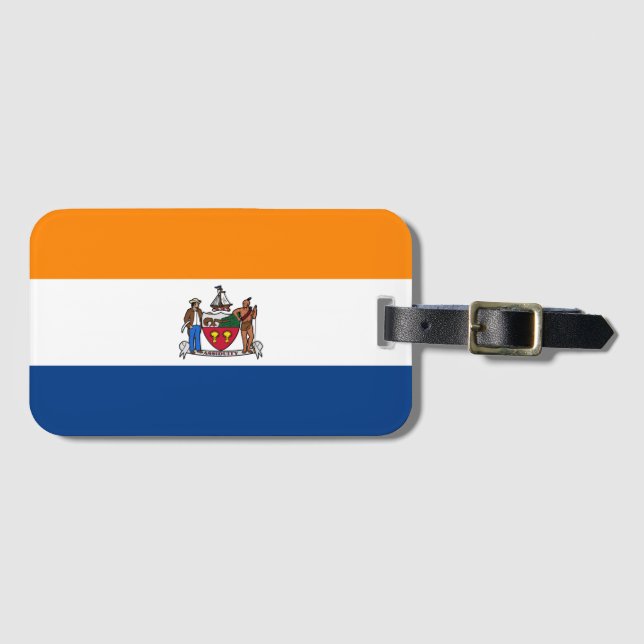 Flagge Albaniens, New York Gepäckanhänger (Vorderseite (Horizontal))