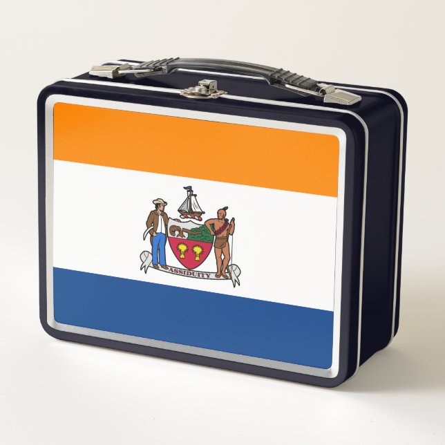 Flagge Albaniens, New York Metall Brotdose (Vorderseite)