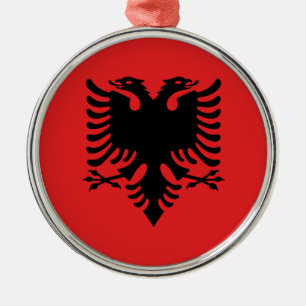 Flagge Albaniens Ornament Aus Metall