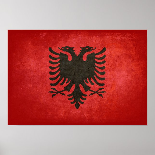 Flagge Albaniens Poster (Vorne)