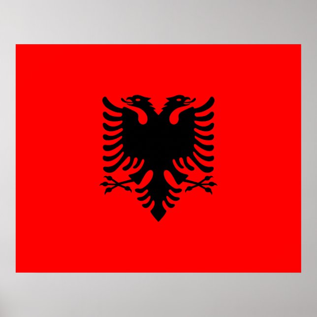 Flagge Albaniens Poster (Vorne)