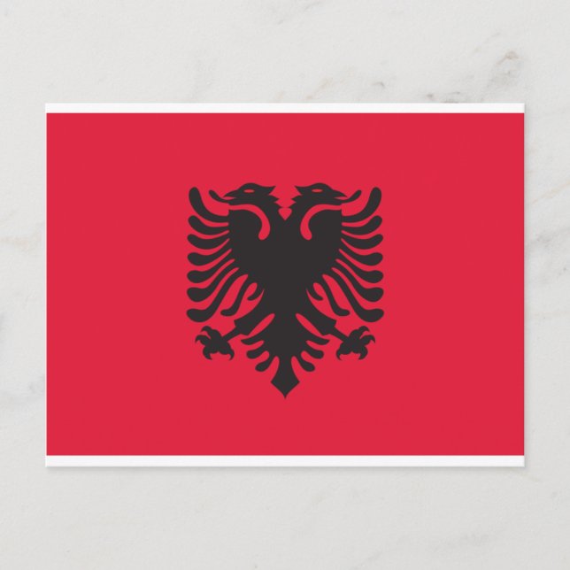 Flagge Albaniens Postkarte (Vorderseite)