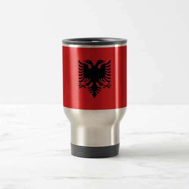 Flagge Albaniens Reisebecher (Mittel)