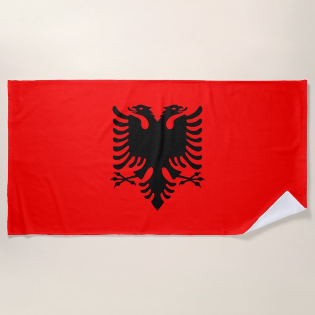 Flagge Albaniens Strandtuch (Vorderseite)