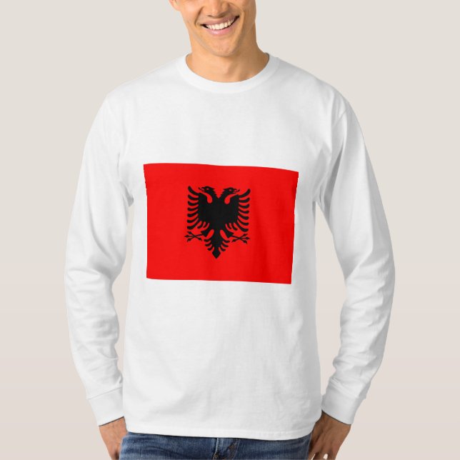 Flagge Albaniens T-Shirt (Vorderseite)