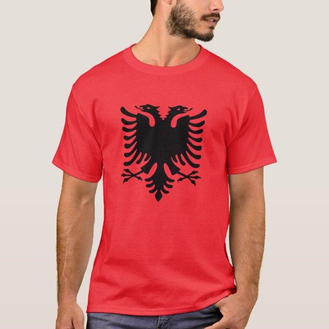 Flagge Albaniens T-Shirt (Vorderseite)