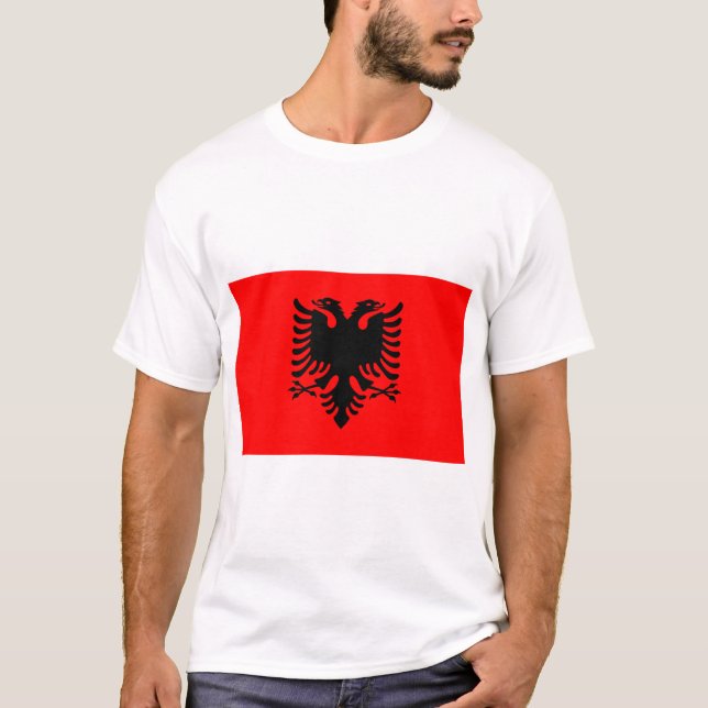 Flagge Albaniens T-Shirt (Vorderseite)