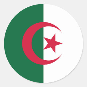 Flagge Algerien Runder Aufkleber