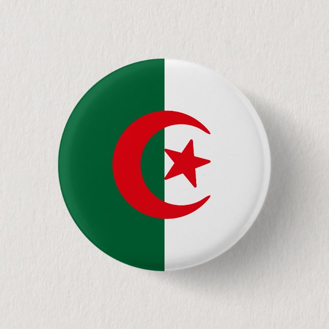 Flagge Algeriens Button (Vorderseite)