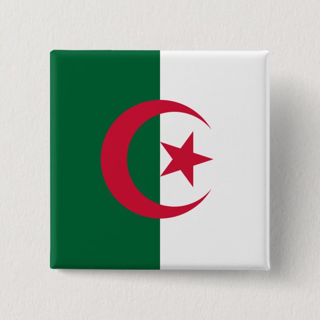 Flagge Algeriens Button (Vorderseite)