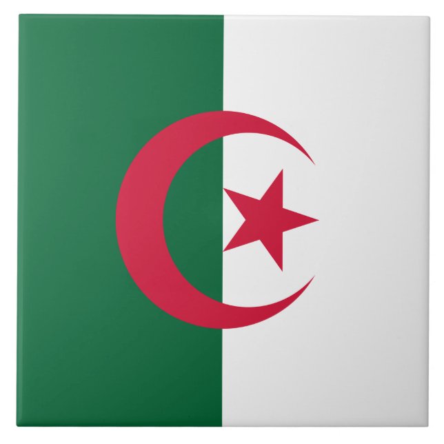 Flagge Algeriens Fliese (Vorderseite)
