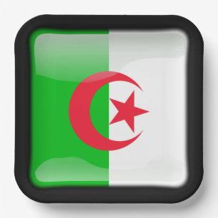 Flagge Algeriens Pappteller