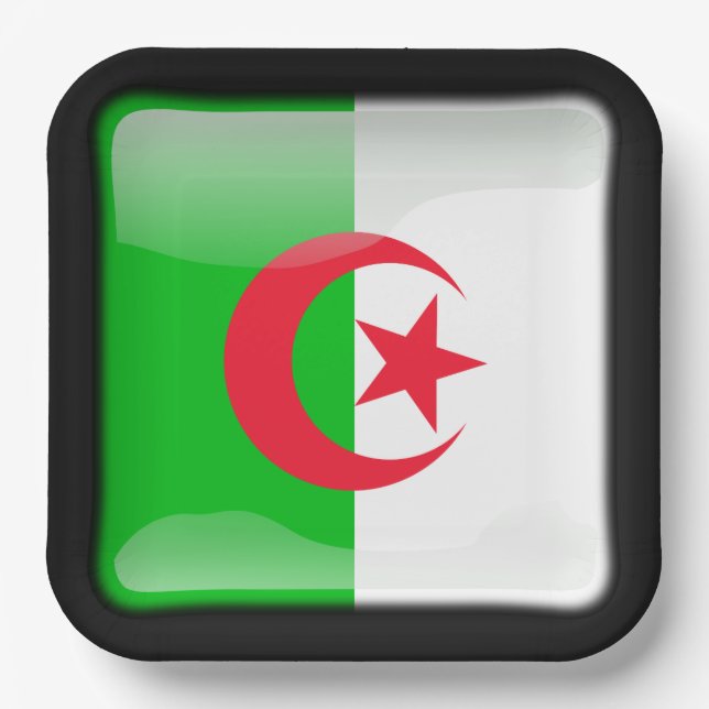 Flagge Algeriens Pappteller (Vorderseite)