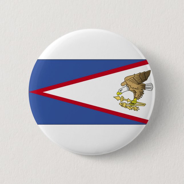 Flagge Amerikanisch-Samoas Button (Vorderseite)