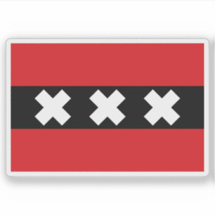 Flagge Amsterdam, Niederlande Aufkleber