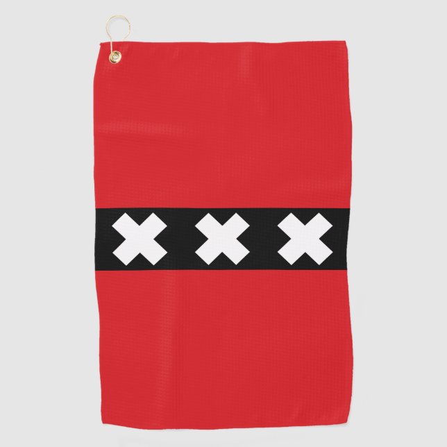 Flagge Amsterdam, Niederlande Golfhandtuch (Vorderseite)