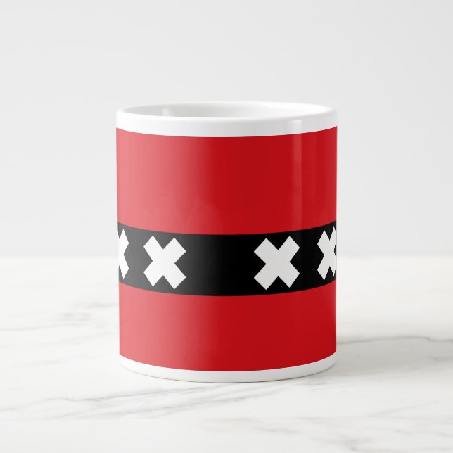 Flagge Amsterdam, Niederlande Jumbo-Tasse (Vorderseite)