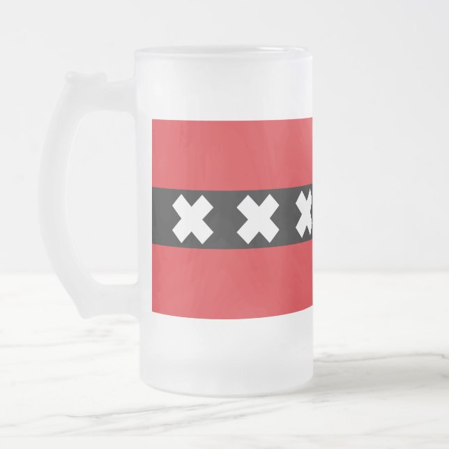 Flagge Amsterdam, Niederlande Mattglas Bierglas (Links)