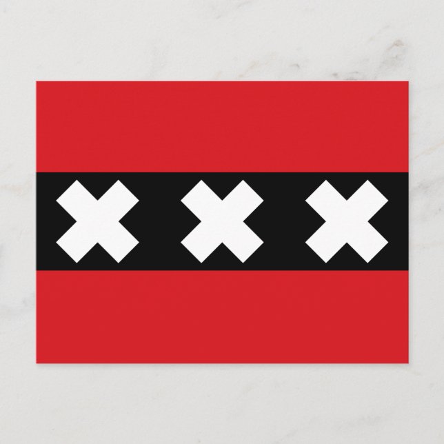 Flagge Amsterdam, Niederlande Postkarte (Vorderseite)