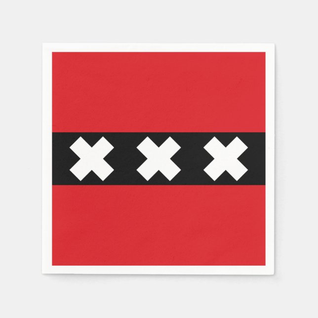 Flagge Amsterdam, Niederlande Serviette (Vorderseite)