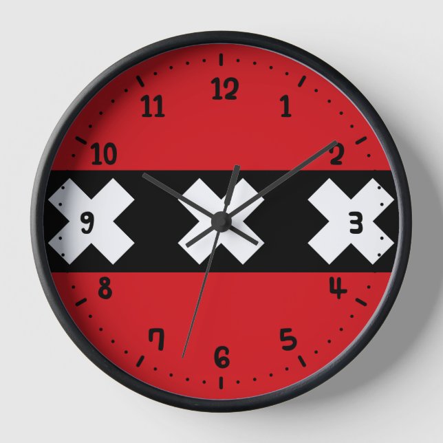 Flagge Amsterdam, Niederlande Uhr (Vorderseite)