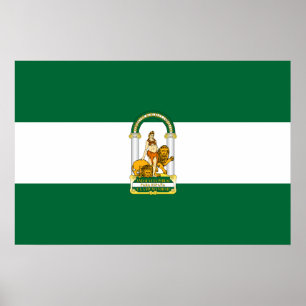 Flagge Andalusiens, Spanien Poster