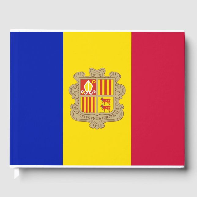 Flagge Andorras Gästebuch (Vorderseite)