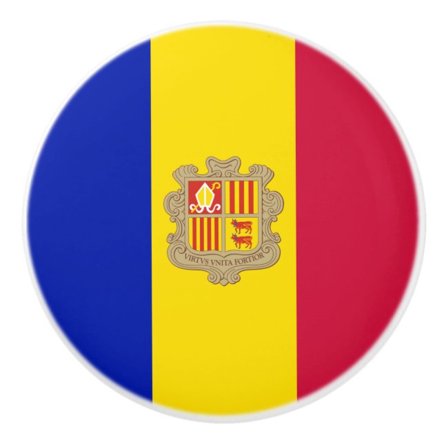 Flagge Andorras Keramikknauf (Vorderseite)