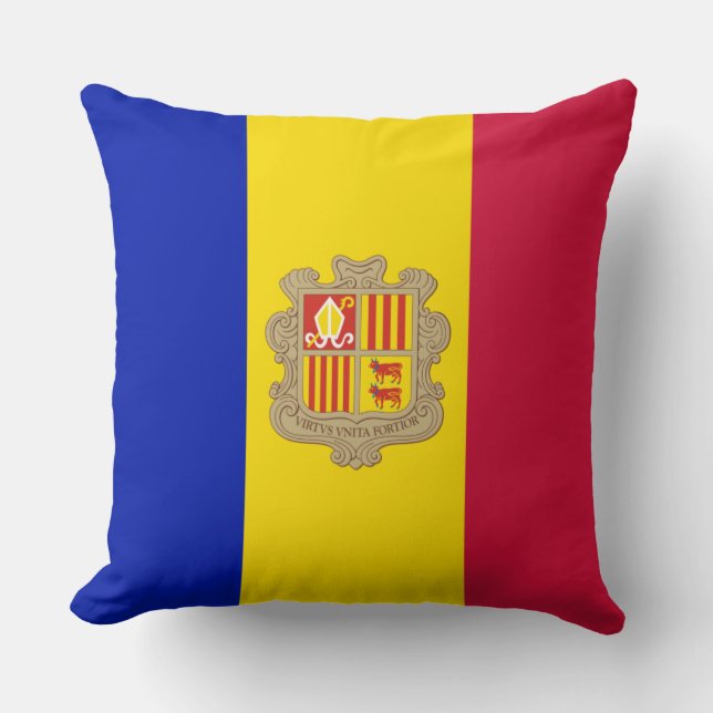 Flagge Andorras Kissen (Vorderseite)