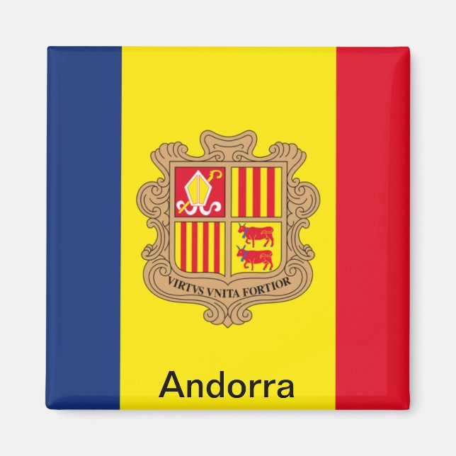 Flagge Andorras Magnet (Vorne)