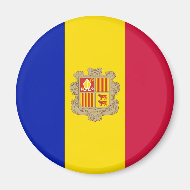 Flagge Andorras Magnet (Vorne)