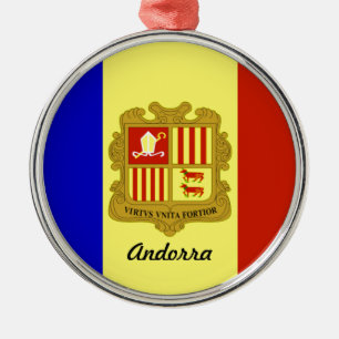 Flagge Andorras Ornament Aus Metall