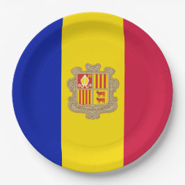 Flagge Andorras Pappteller