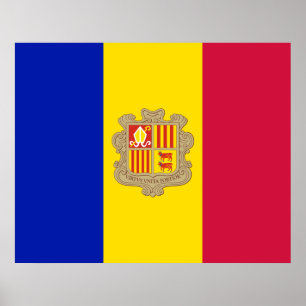 Flagge Andorras Poster