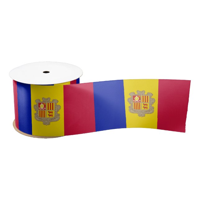 Flagge Andorras Satinband (Spule)