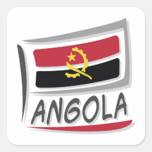 Flagge Angola Pride X Quadratischer Aufkleber