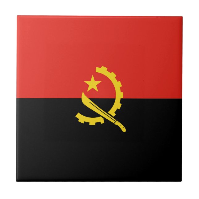 Flagge Angolas Fliese (Vorderseite)