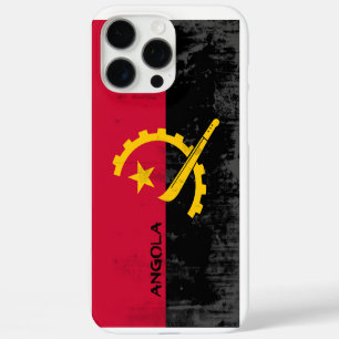 Flagge Angolas "Grunge"-Look iPhone 16 Pro Max Hülle