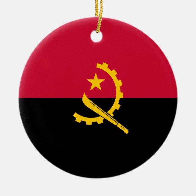 Flagge Angolas Keramik Ornament (Vorne)