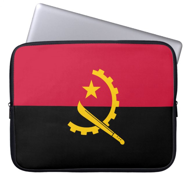 Flagge Angolas Laptopschutzhülle (Vorderseite)