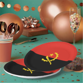 Flagge Angolas Pappteller