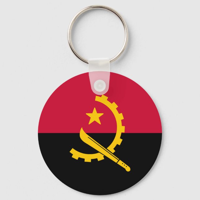 Flagge Angolas Schlüsselanhänger (Vorderseite)