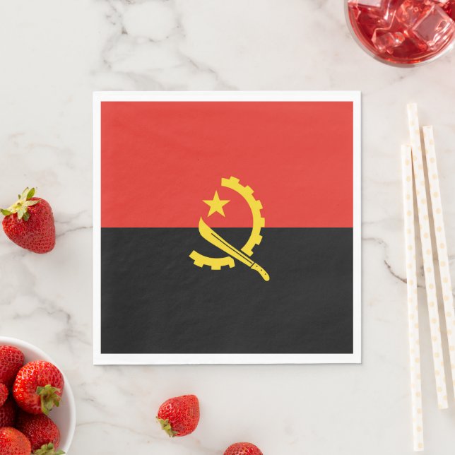 Flagge Angolas Serviette (Beispiel)