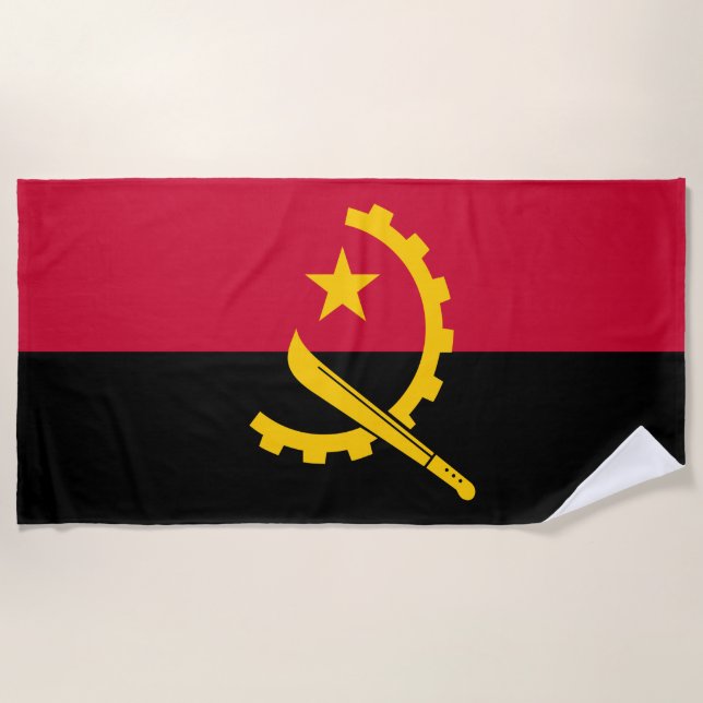 Flagge Angolas Strandtuch (Vorderseite)