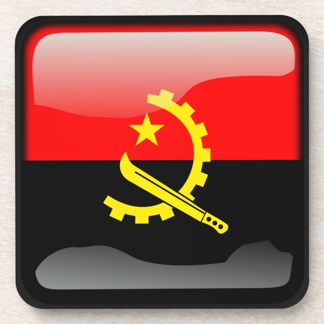 Flagge Angolas Untersetzer (Vorderseite)