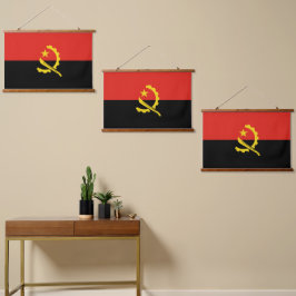 Flagge Angolas Wandteppich Mit Holzrahmen