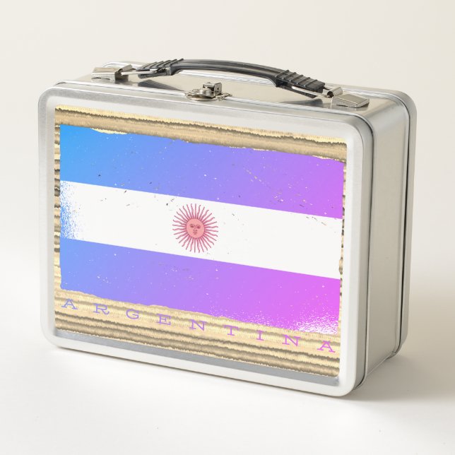Flagge ARGENTINAS Metall Brotdose (Vorderseite)