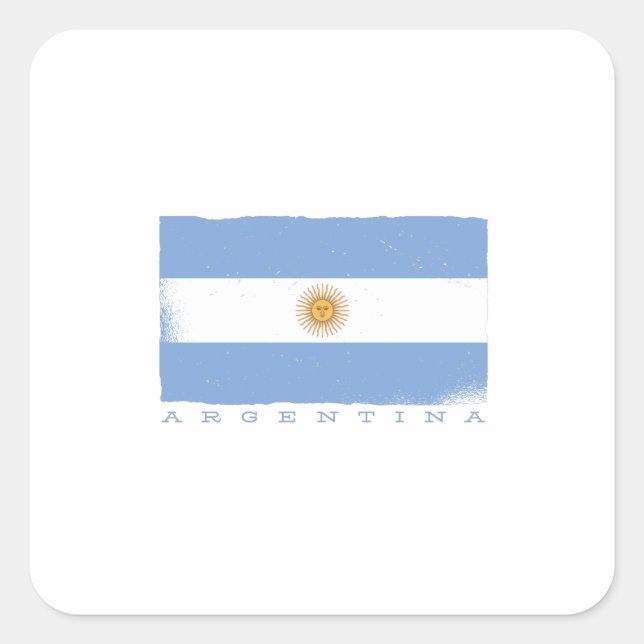 Flagge ARGENTINAS Quadratischer Aufkleber (Vorderseite)