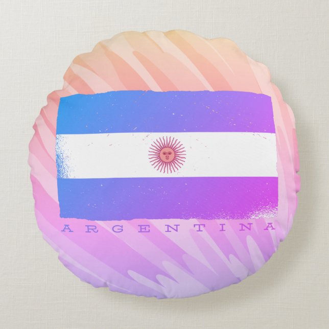 Flagge ARGENTINAS Rundes Kissen (Vorderseite)