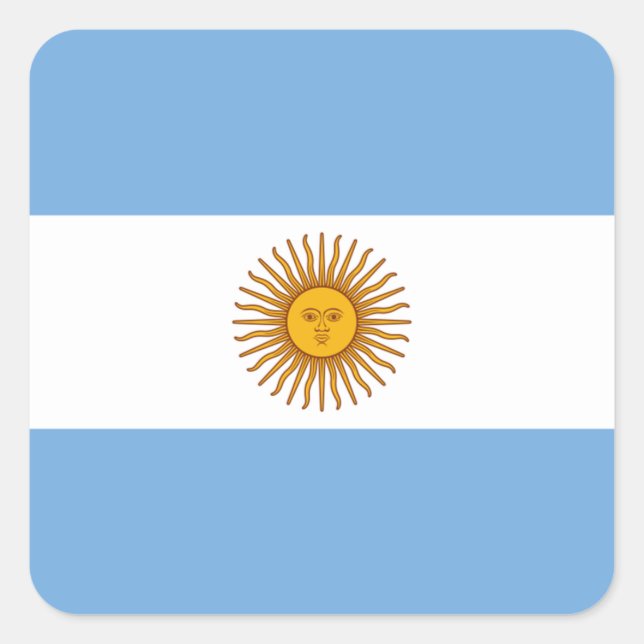 Flagge: Argentinien Quadratischer Aufkleber (Vorderseite)